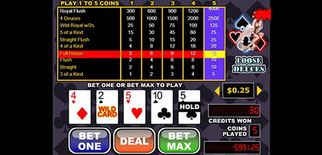 Loose Deuces Video Poker